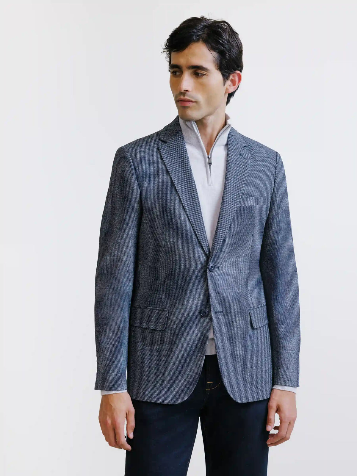 Veste 2 boutons blanche et marine - IZAC