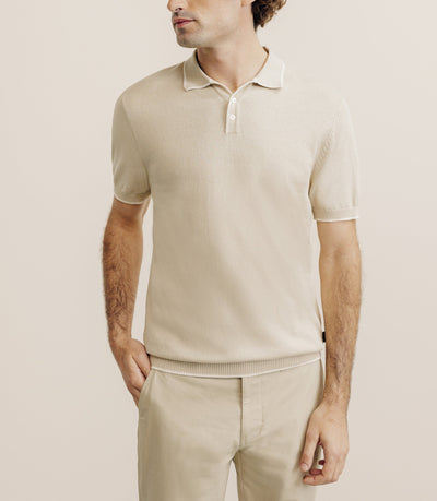 Polo col ouvert beige - IZAC