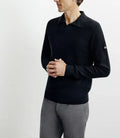 Pull col polo ouvert noir - IZAC