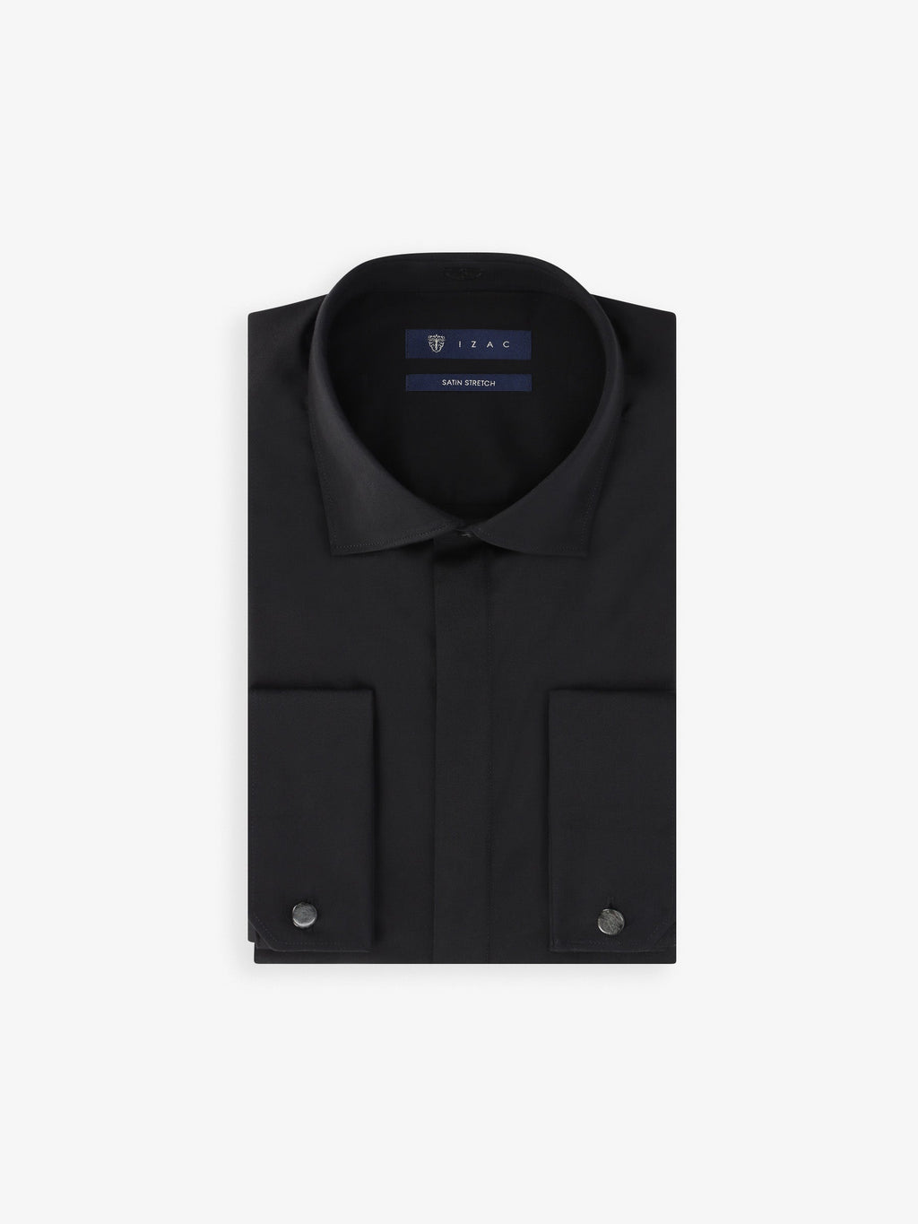 Chemise en satin de coton noir - IZAC