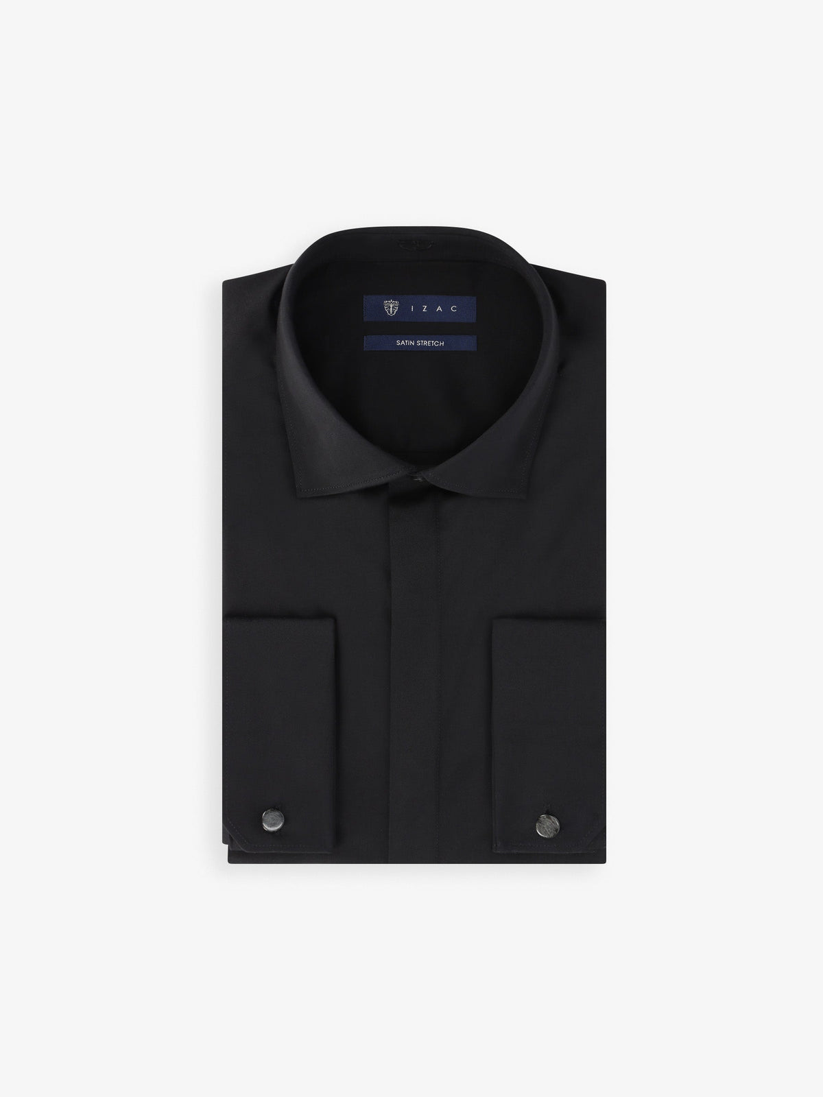 Chemise en satin de coton noir - IZAC