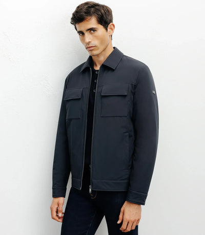 Blouson col chemise marine - IZAC