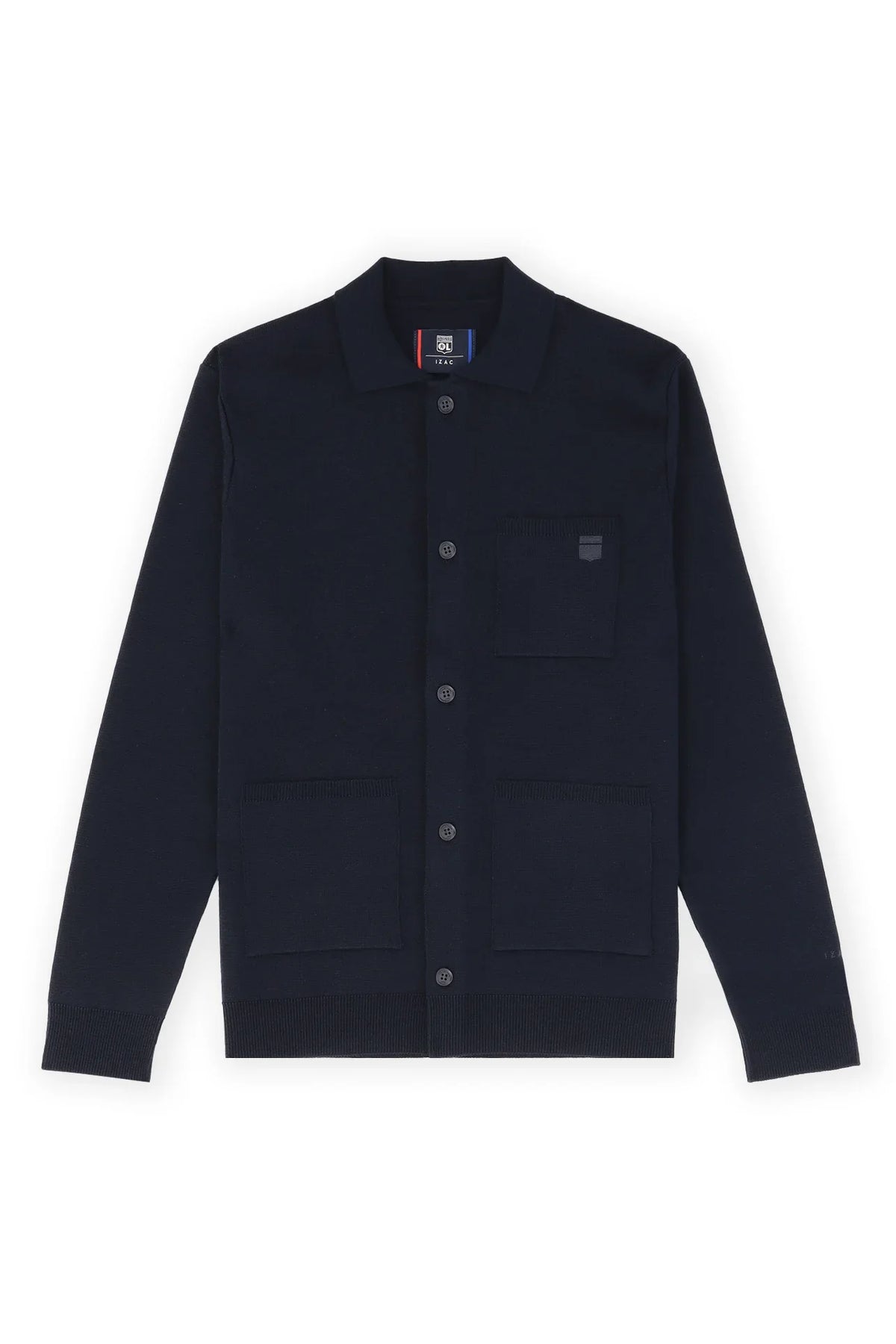 Cardigan surchemise en maille boutonné marine - IZAC