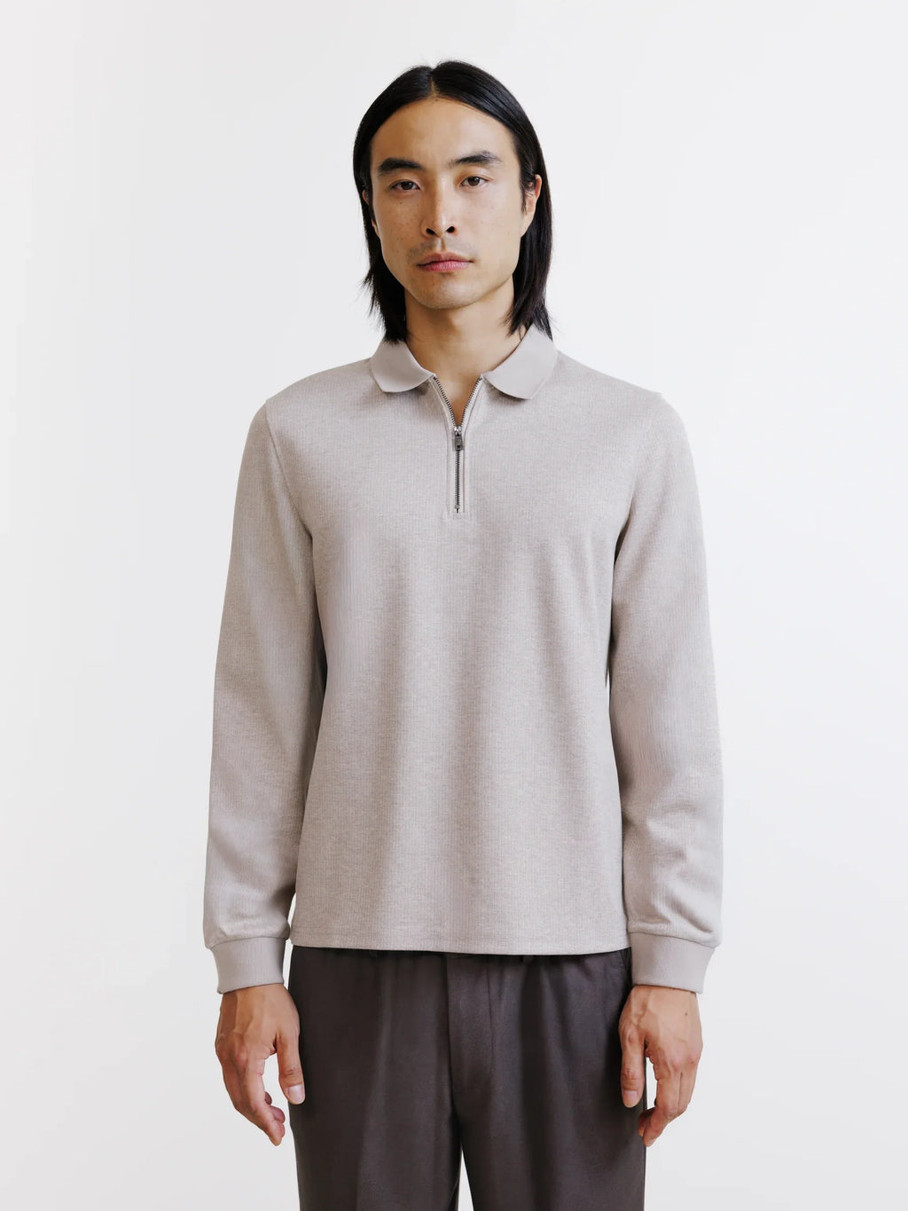 Polo zippé beige - IZAC