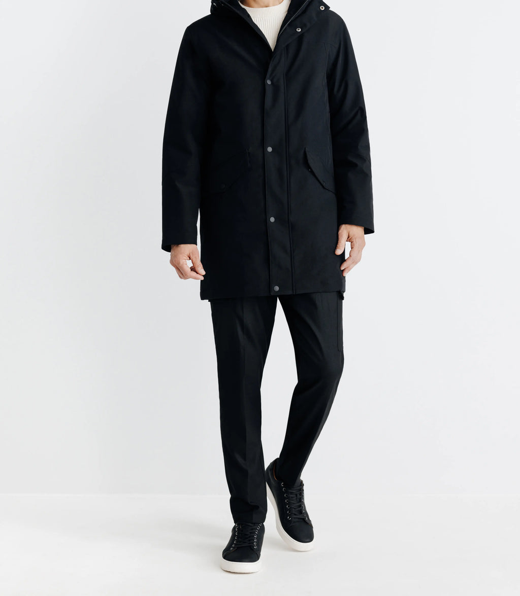 Parka à capuche noire - IZAC