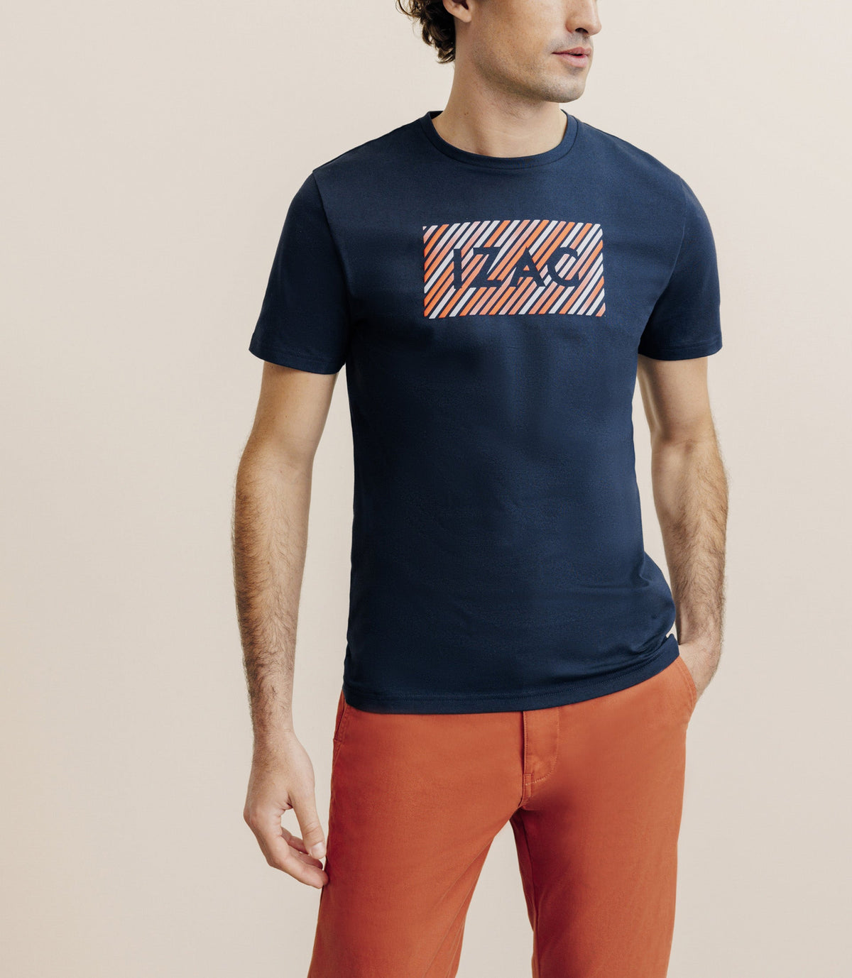 T-shirt col rond marine - IZAC