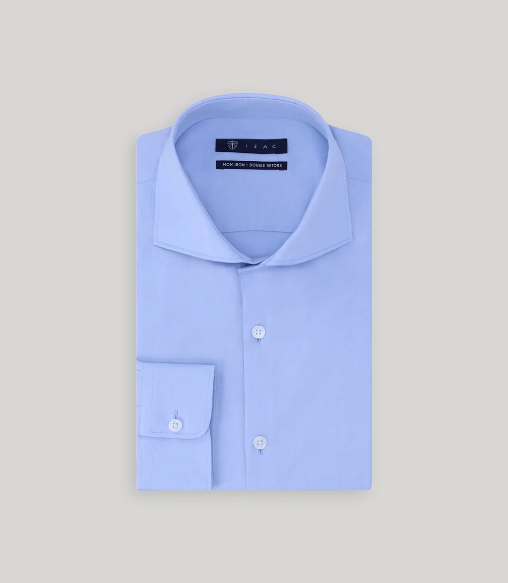 Chemise ville non iron bleu - IZAC