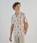 Chemise casual brodée orange - IZAC
