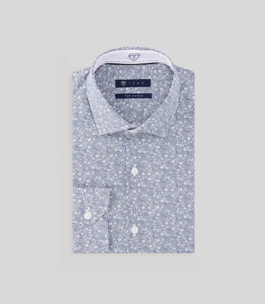 Chemise fantaisie bleue - IZAC