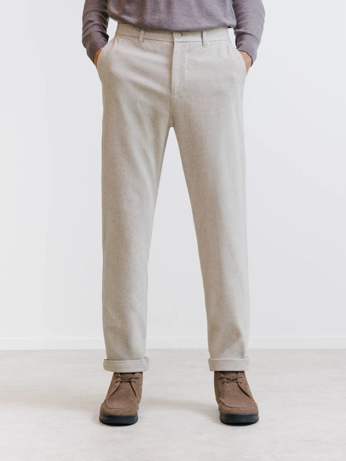 Pantalon flanelle écru - IZAC