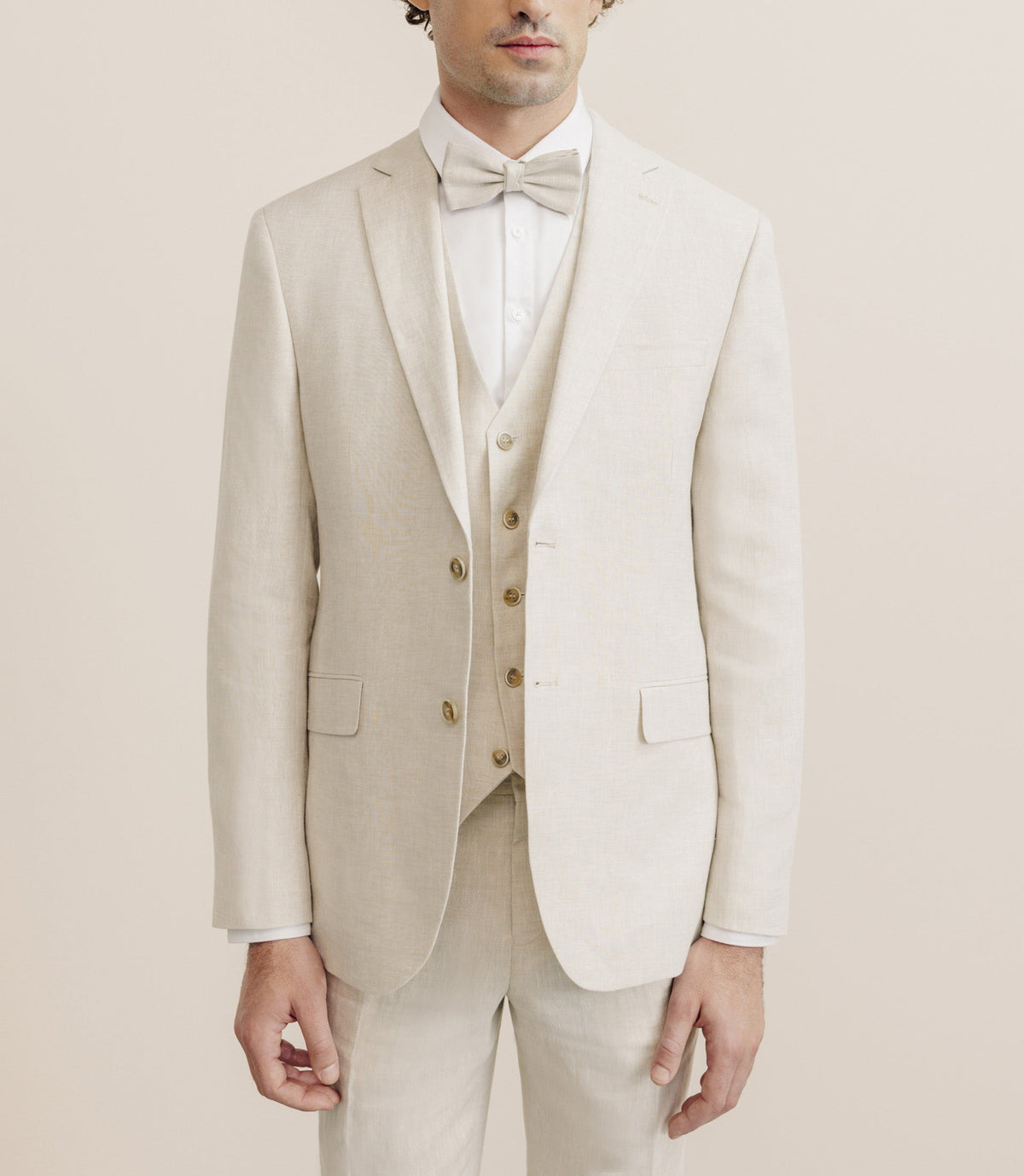 Veste ville 100% lin séparable beige - IZAC