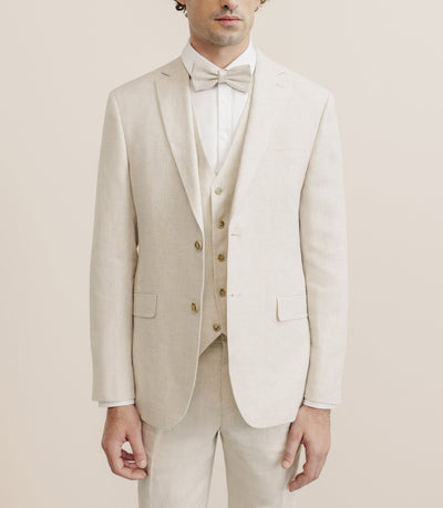 Veste ville 100% lin séparable beige - IZAC