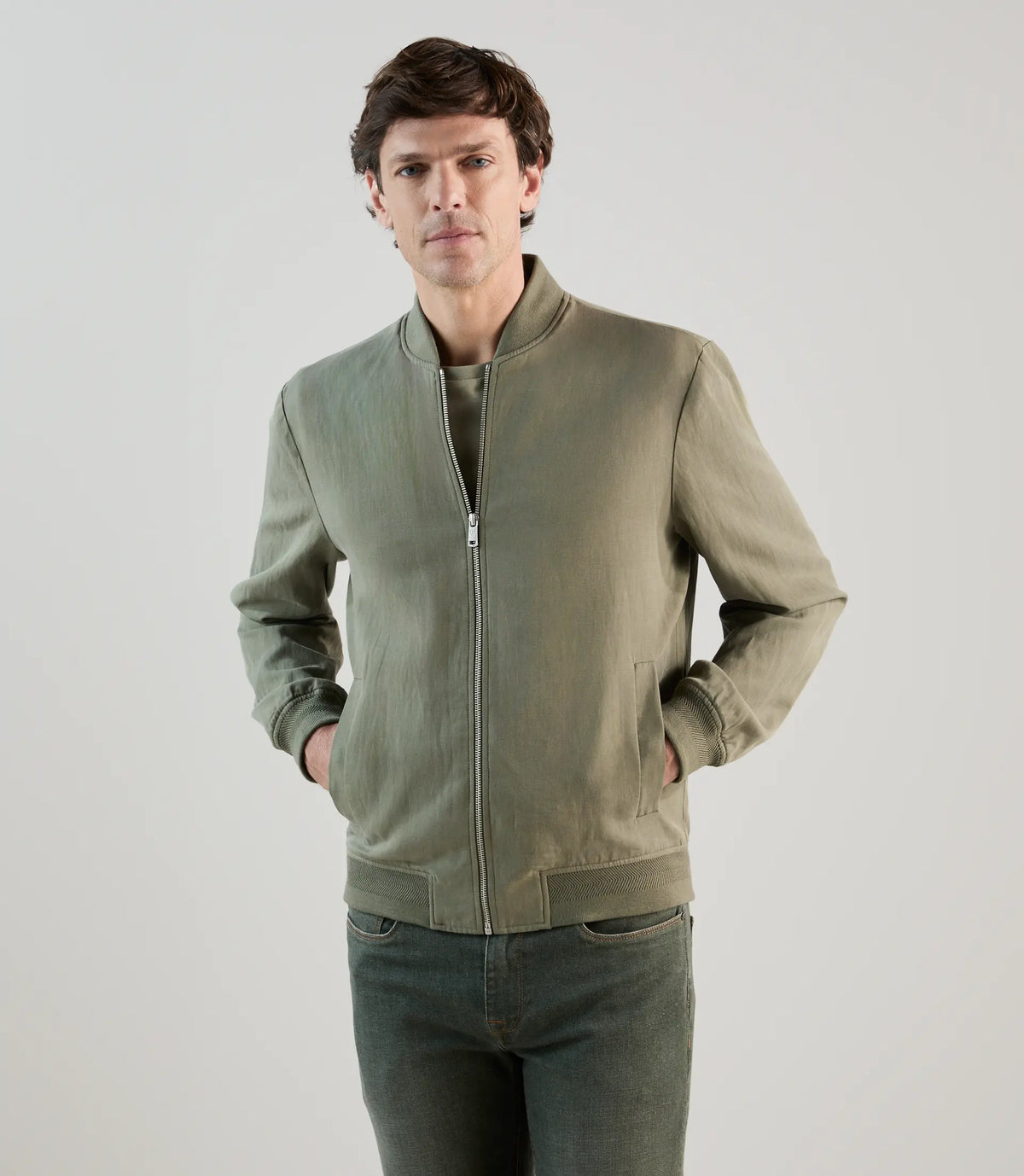Blouson col teddy kaki - IZAC