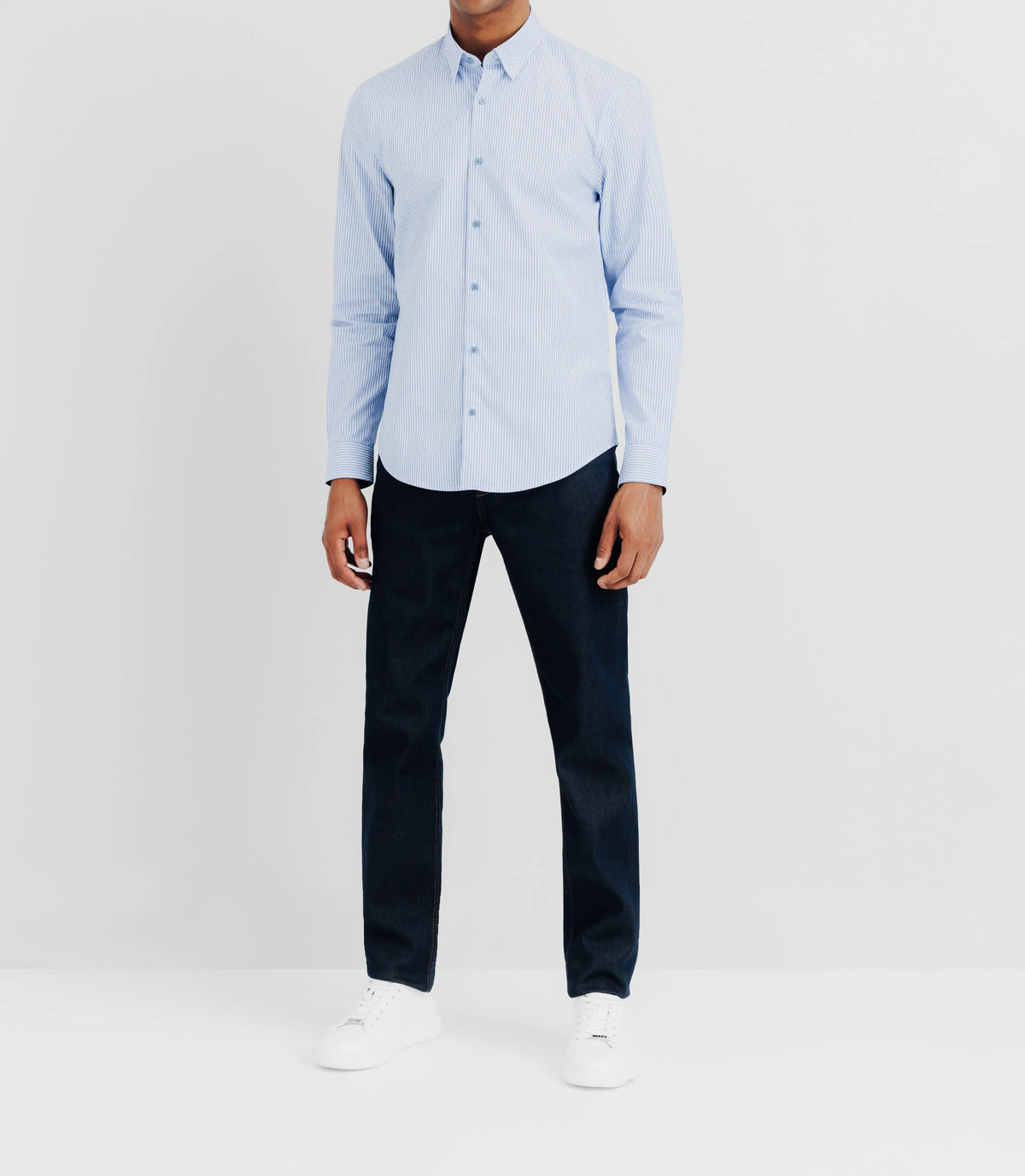 Chemise casual à coudières bleue - IZAC