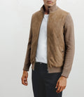 Gilet zip bi-matière chatain - IZAC