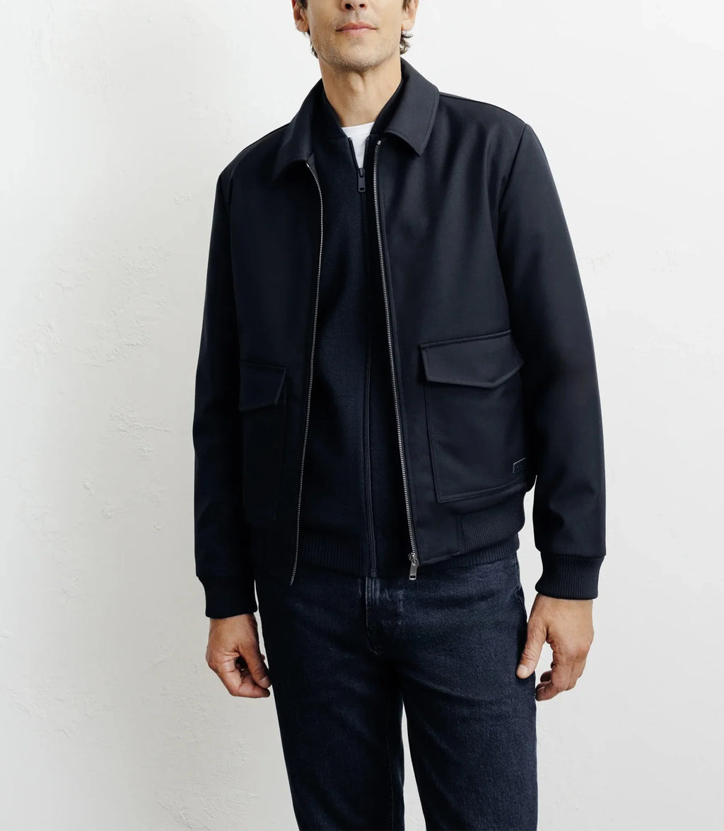 Blouson col chemise marine - IZAC