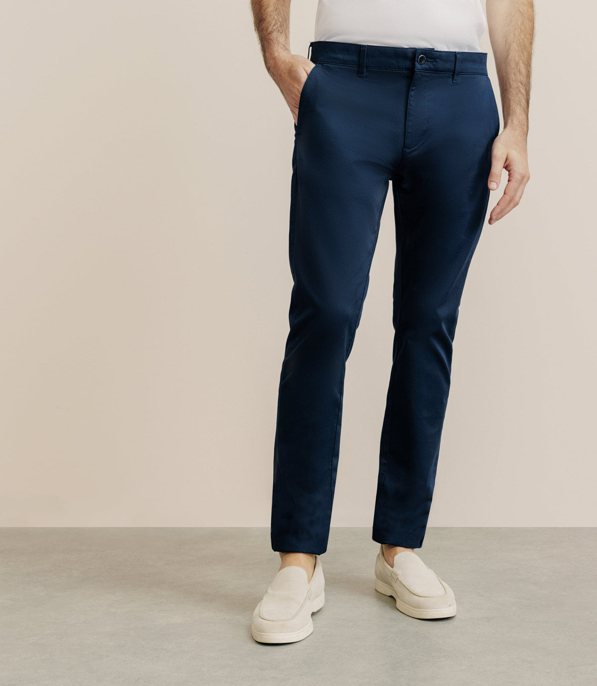 Pantalon satin marine - IZAC