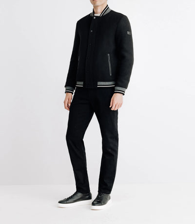 Blouson teddy en laine noir - IZAC