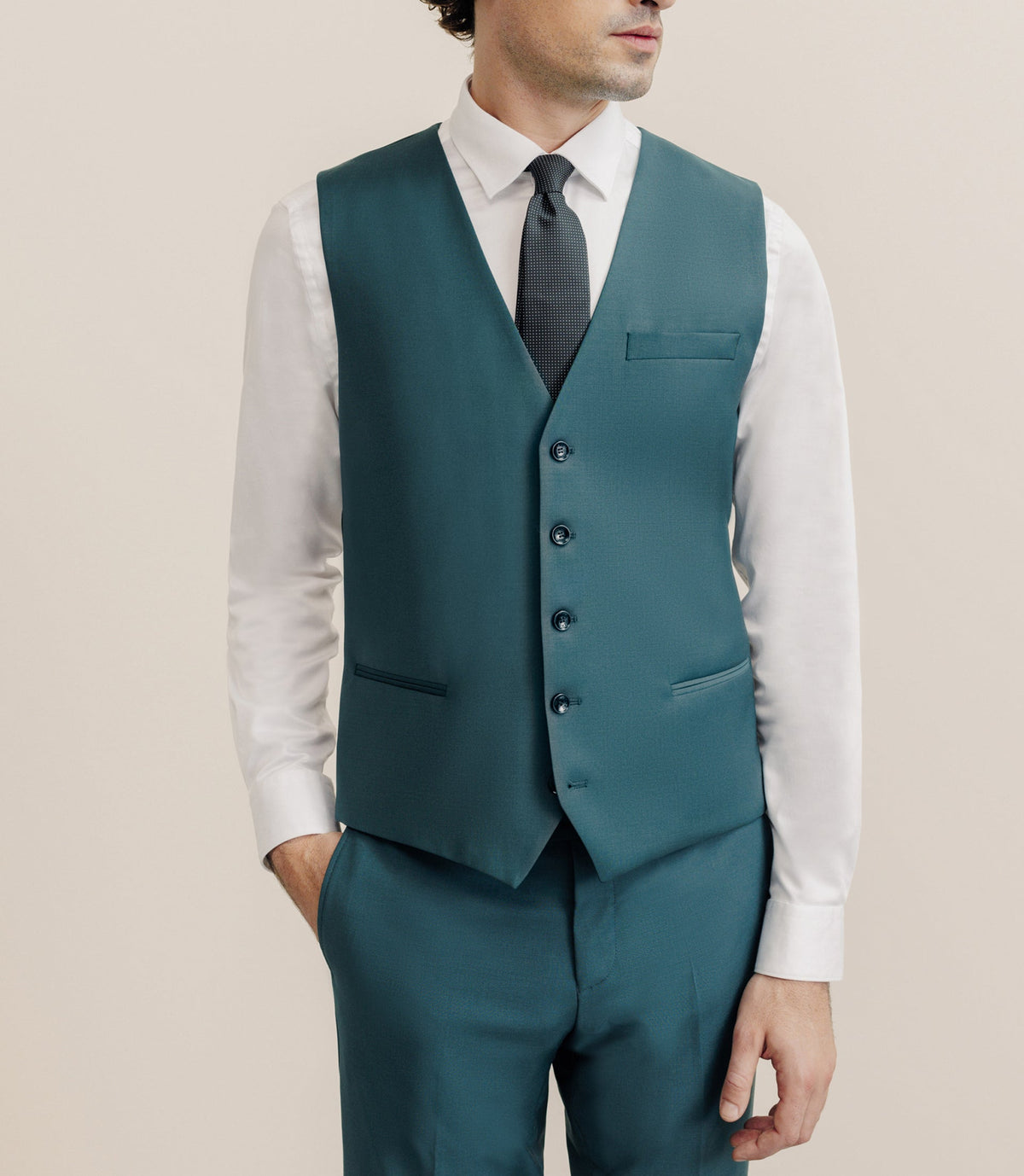 Gilet ville en laine majoritaire vert - IZAC