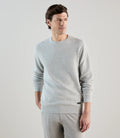 Pull col rond en jeu de points gris perle - IZAC