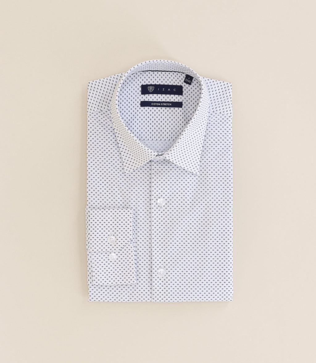 Chemise 100% coton ajustée blanche - IZAC
