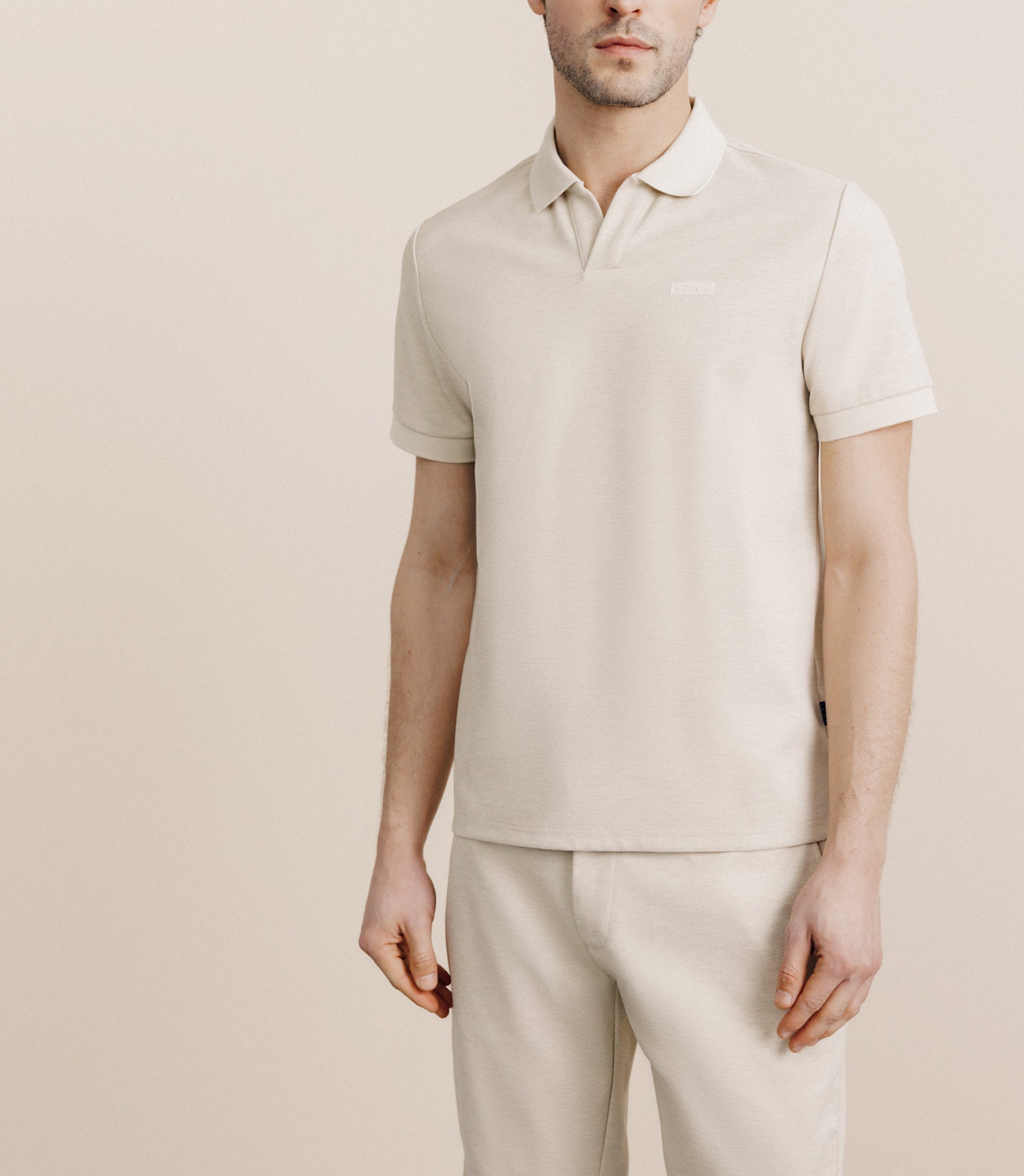 Polo col ouvert beige - IZAC
