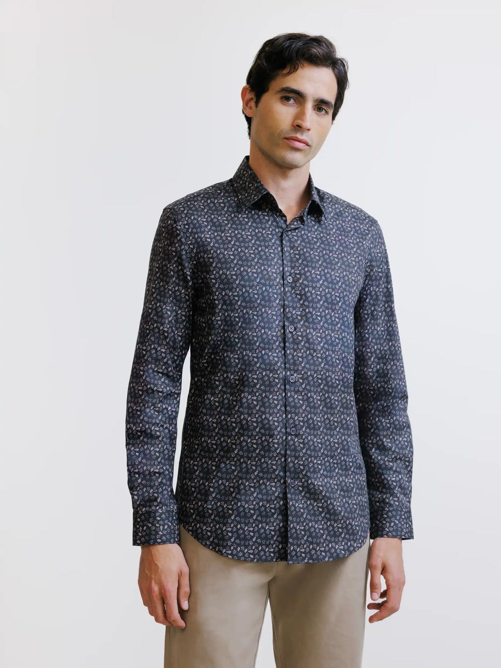 Chemise fantaisie marron - IZAC