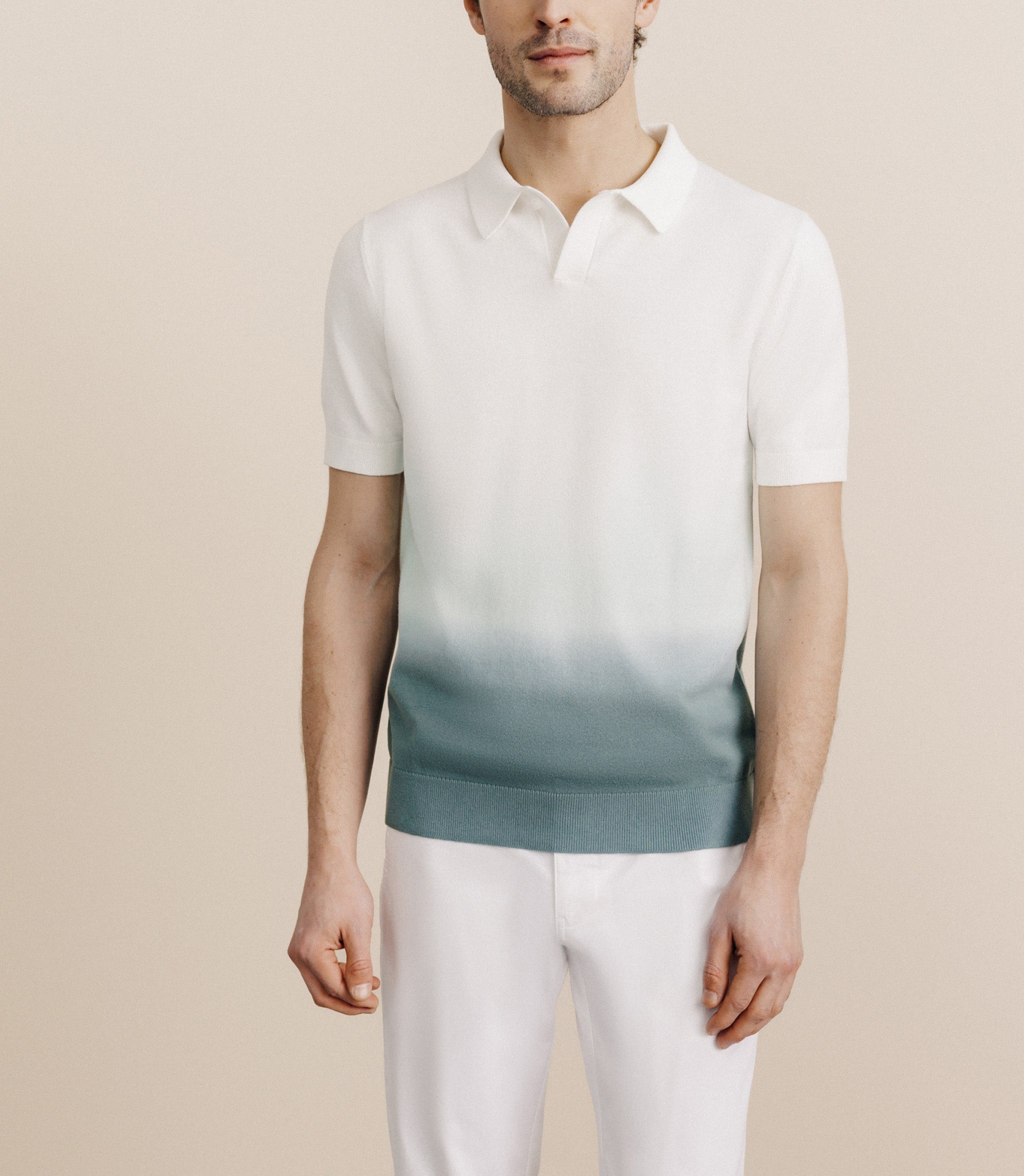 Polo en maille dégradé vert - IZAC