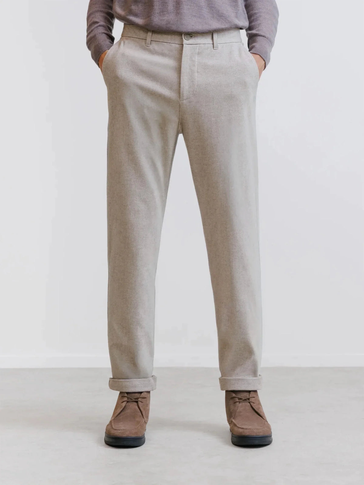 Pantalon flanelle beige clair - IZAC