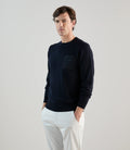 Pull avec poche bi - matière marine - IZAC