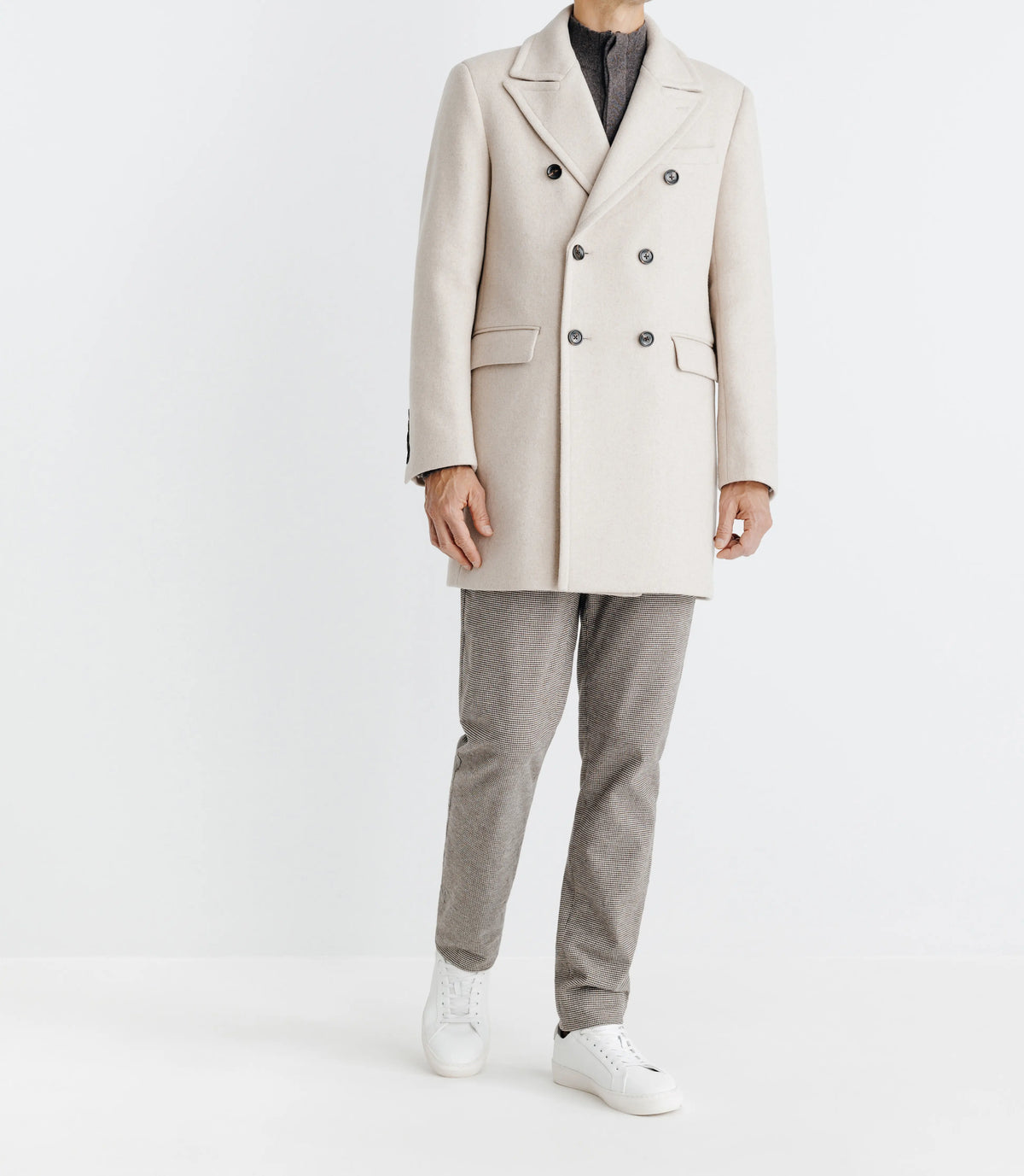 Manteau croisé beige - IZAC