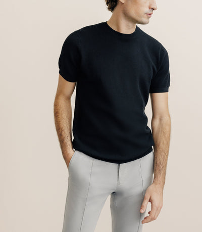 T-shirt en maille noir - IZAC