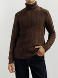 Pull col roulé torsadé chocolat - IZAC