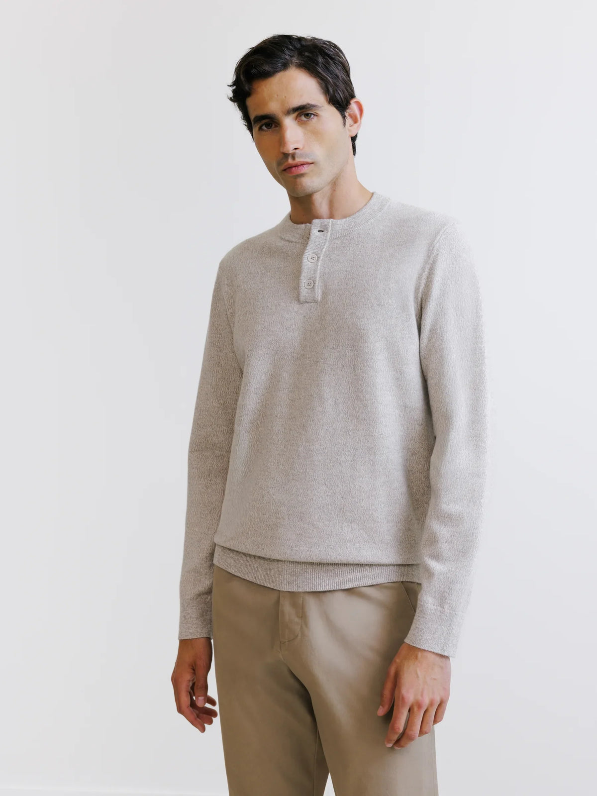 Pull col rond beige - IZAC