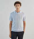 Polo en maille semi - ajouré bleu ciel - IZAC