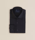 Chemise ville satin de coton noir - IZAC
