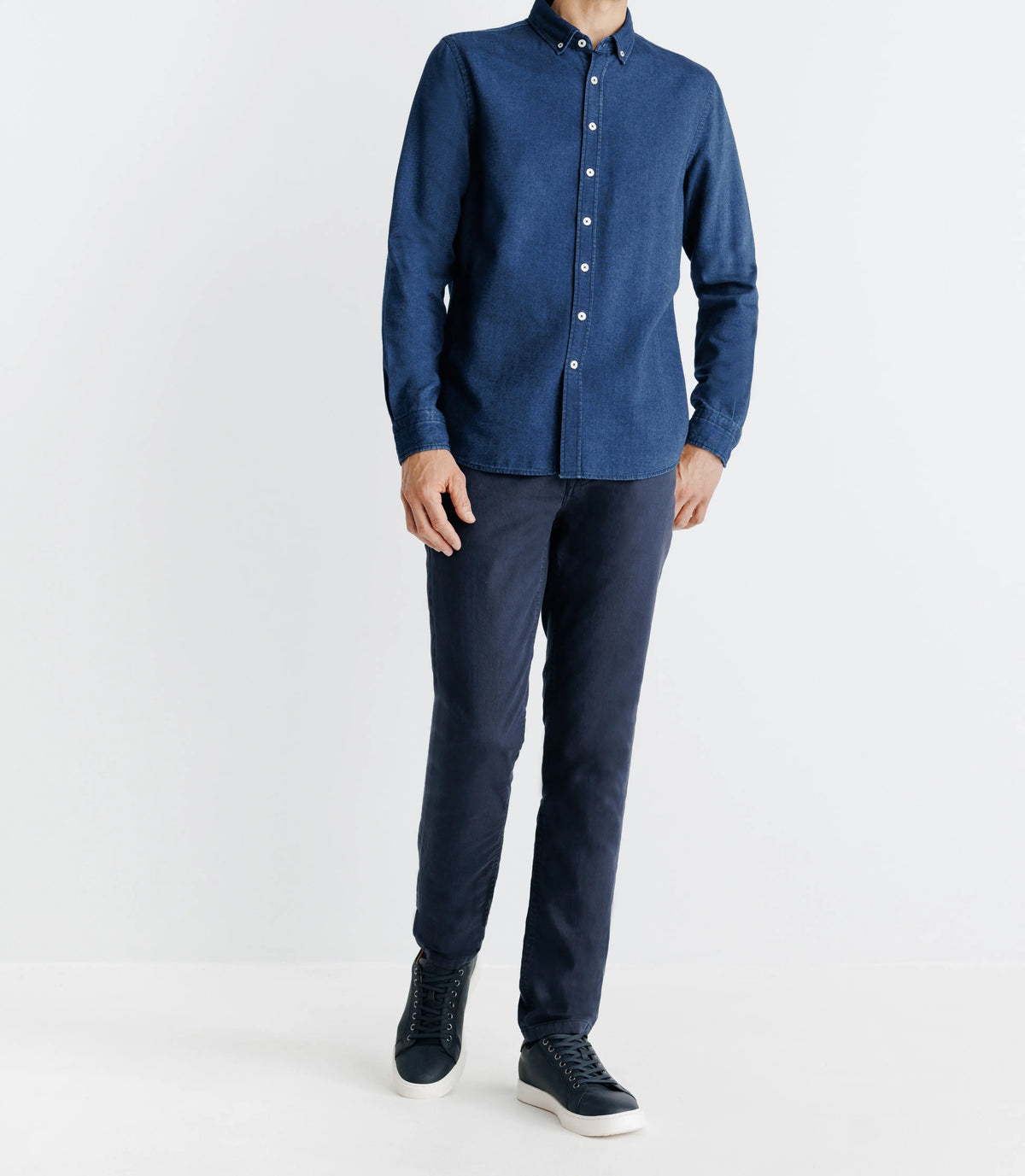 Chemise col boutonné bleue - IZAC