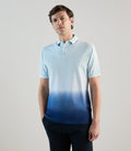Polo à manches courtes tie and dye bleu - IZAC
