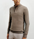 Pull col montant demi zippé taupe - IZAC