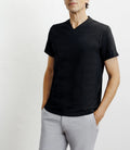 T-shirt col V noir - IZAC