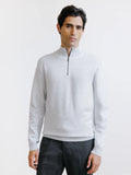 Pull à col demi-zippé gris clair - IZAC