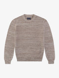 Pull col rond uni jeu de point beige - IZAC