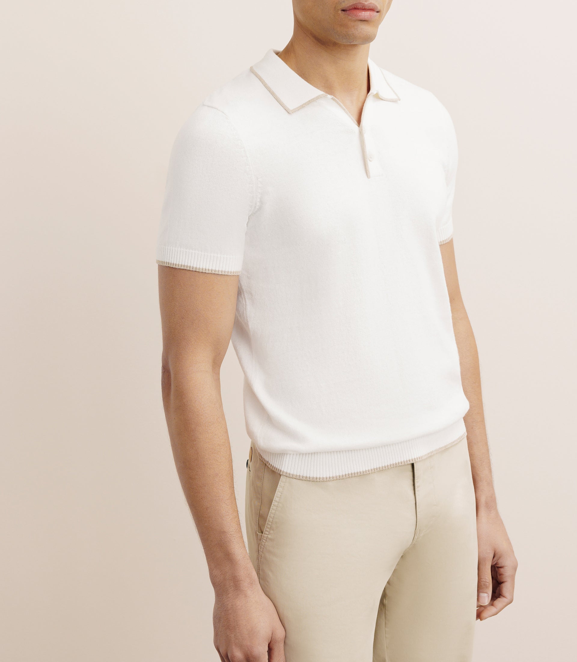 Polo col ouvert écru - IZAC