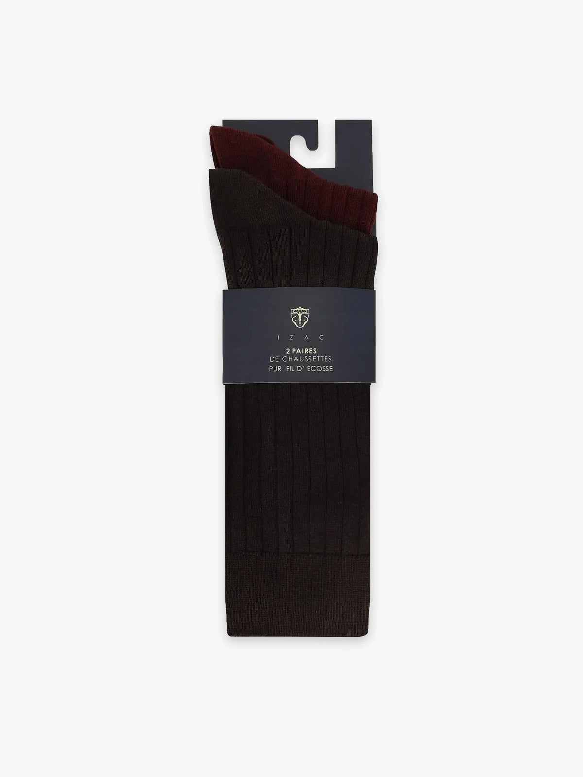 Pack de chaussettes côtelées marron - IZAC