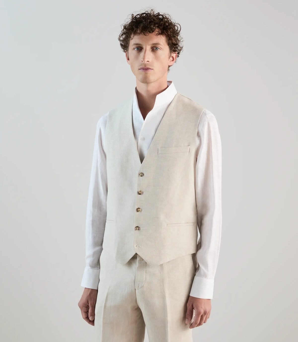 Gilet ville 100% lin beige - IZAC