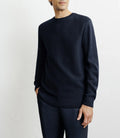 Pull col rond jeux de points marine - IZAC