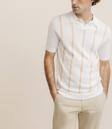 Polo en maille à rayures pêche - IZAC