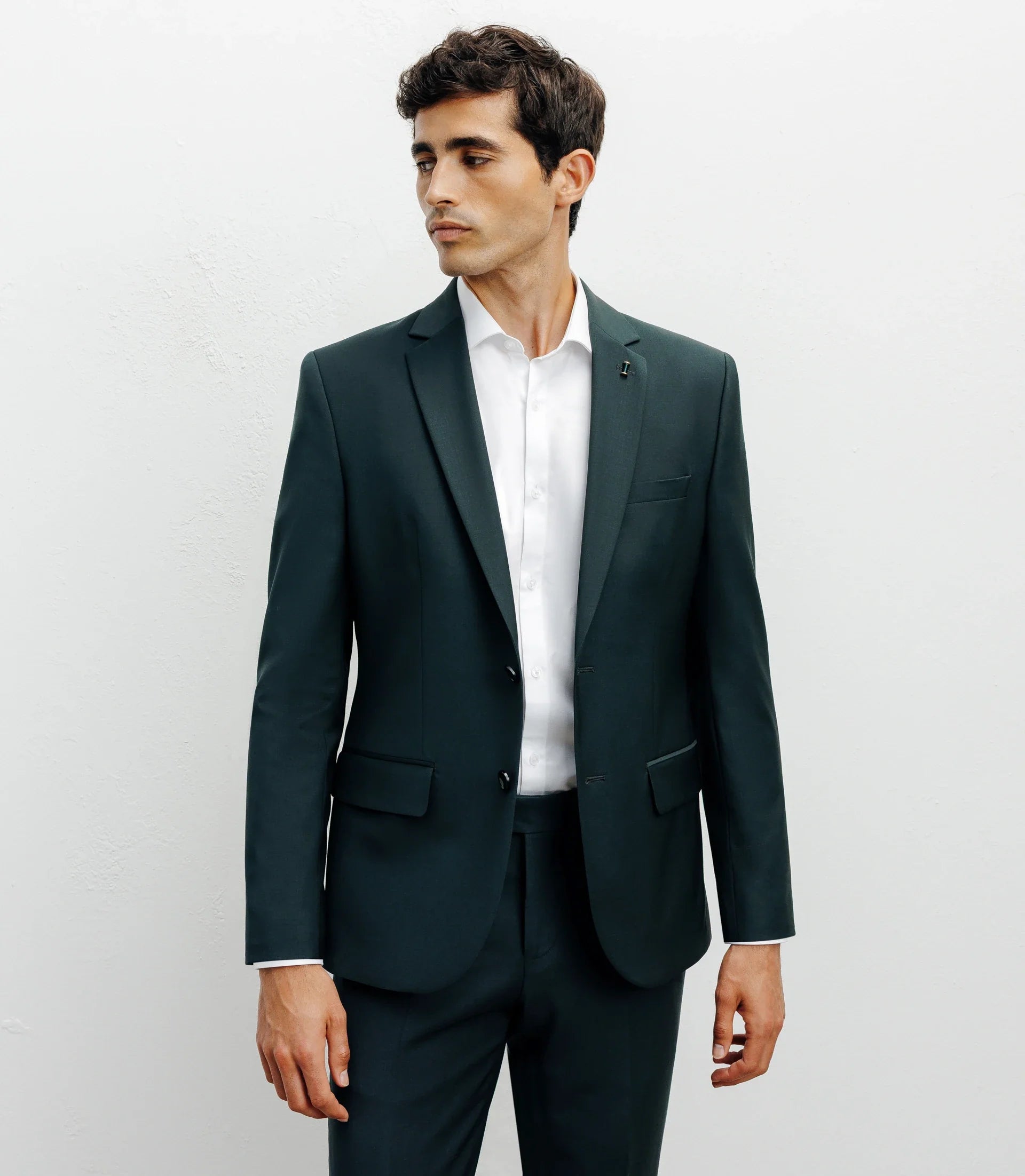 Costume ajusté 2 boutons vert - IZAC