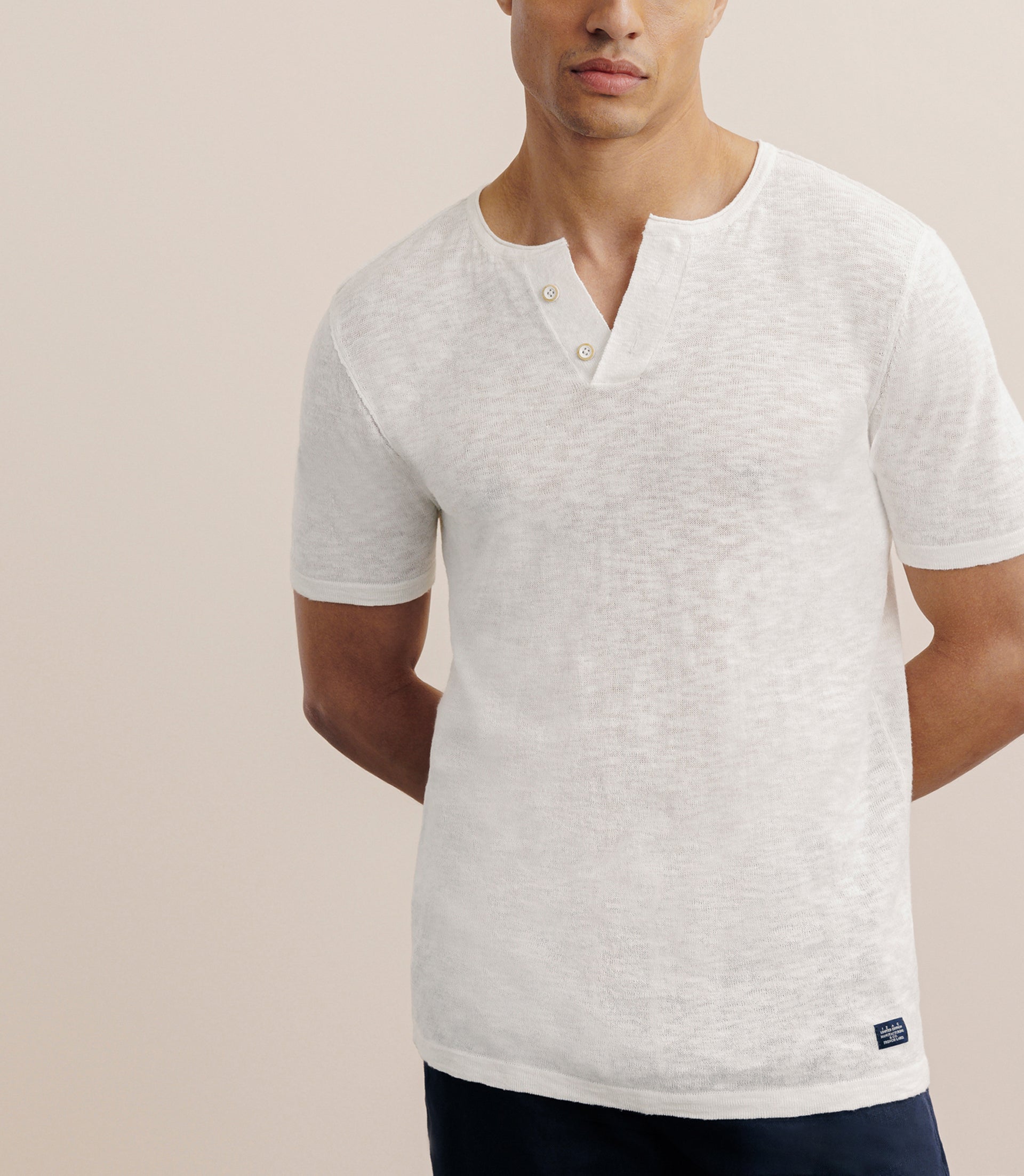 T-shirt boutonné écru - IZAC