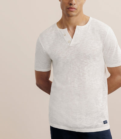 T-shirt boutonné écru - IZAC